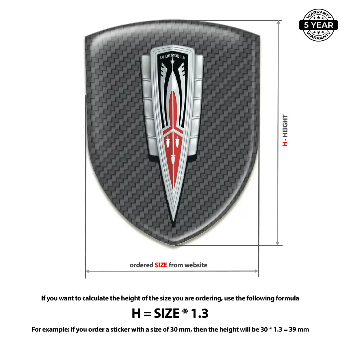 Oldsmobile Domed Logo Sticker Superior Craft