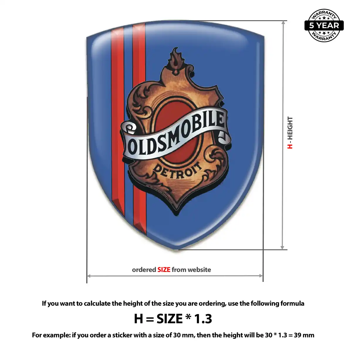 Oldsmobile Emblem Badge Logo Premium Dome