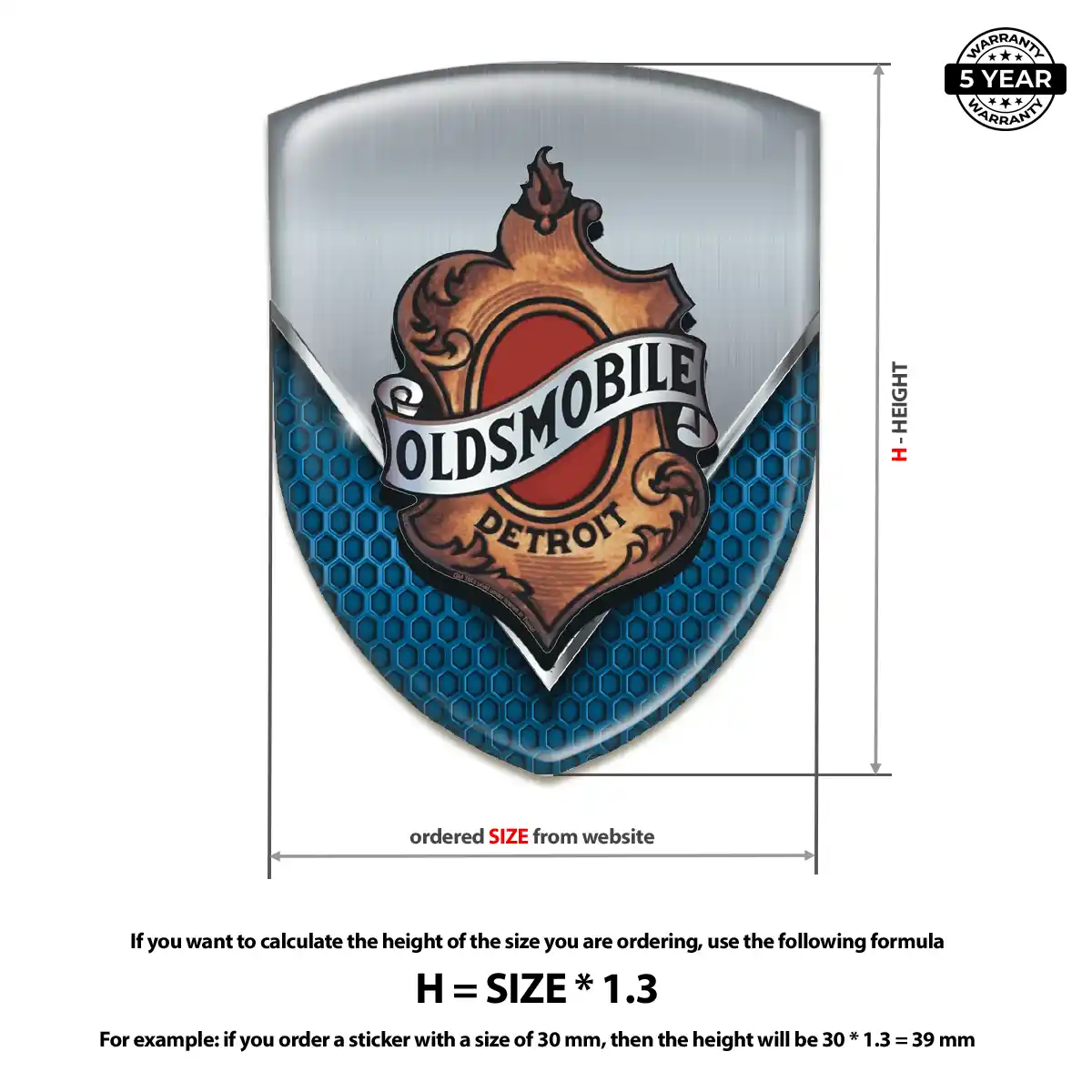 Oldsmobile Emblem Badge Premium Dome