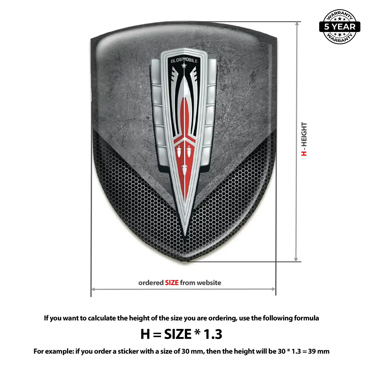 Oldsmobile Emblem Crest Premium Dome
