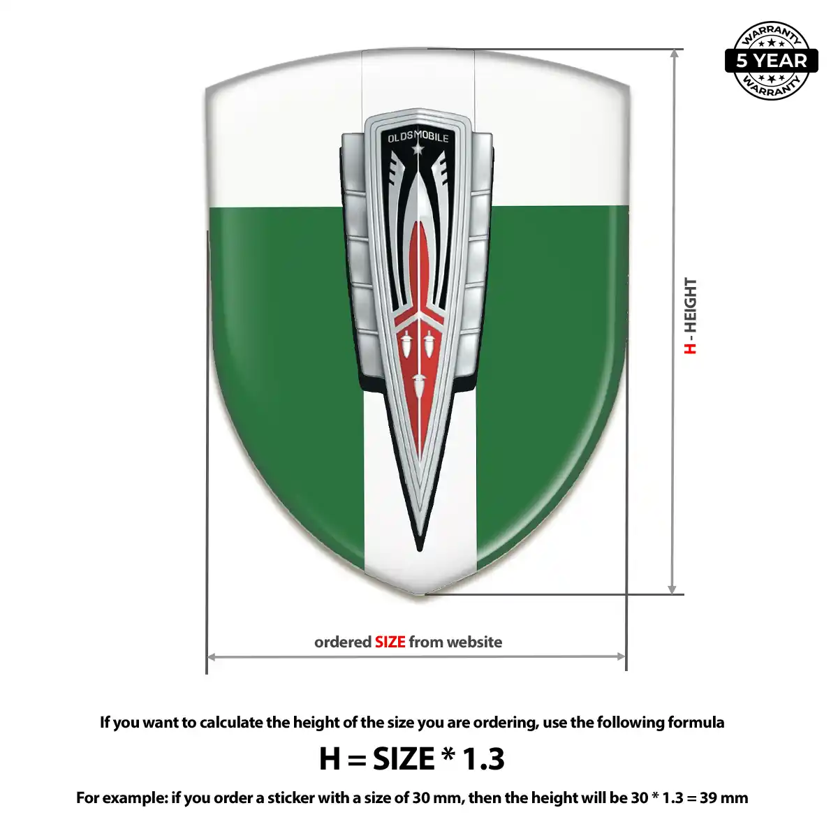 Oldsmobile Emblem Domed Badge Deluxe Edition