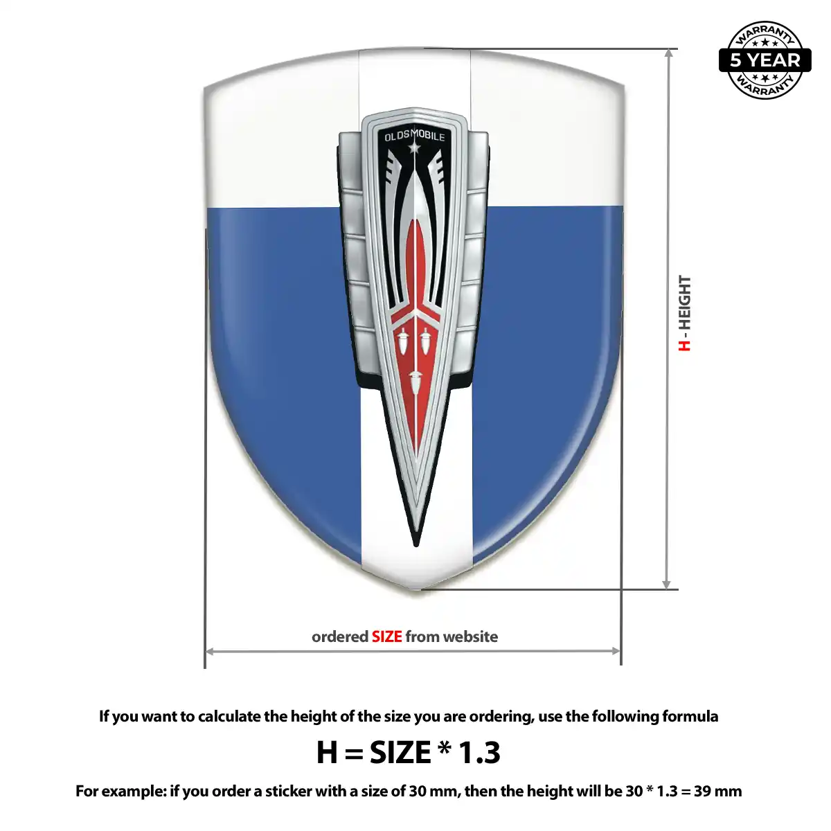 Oldsmobile Emblem Domed Badge Exterior Luxe