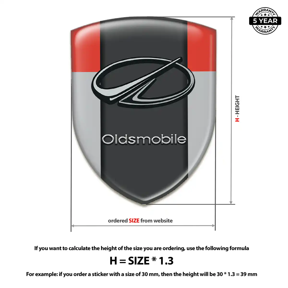 Oldsmobile Emblem Domed Badge Premium Dome