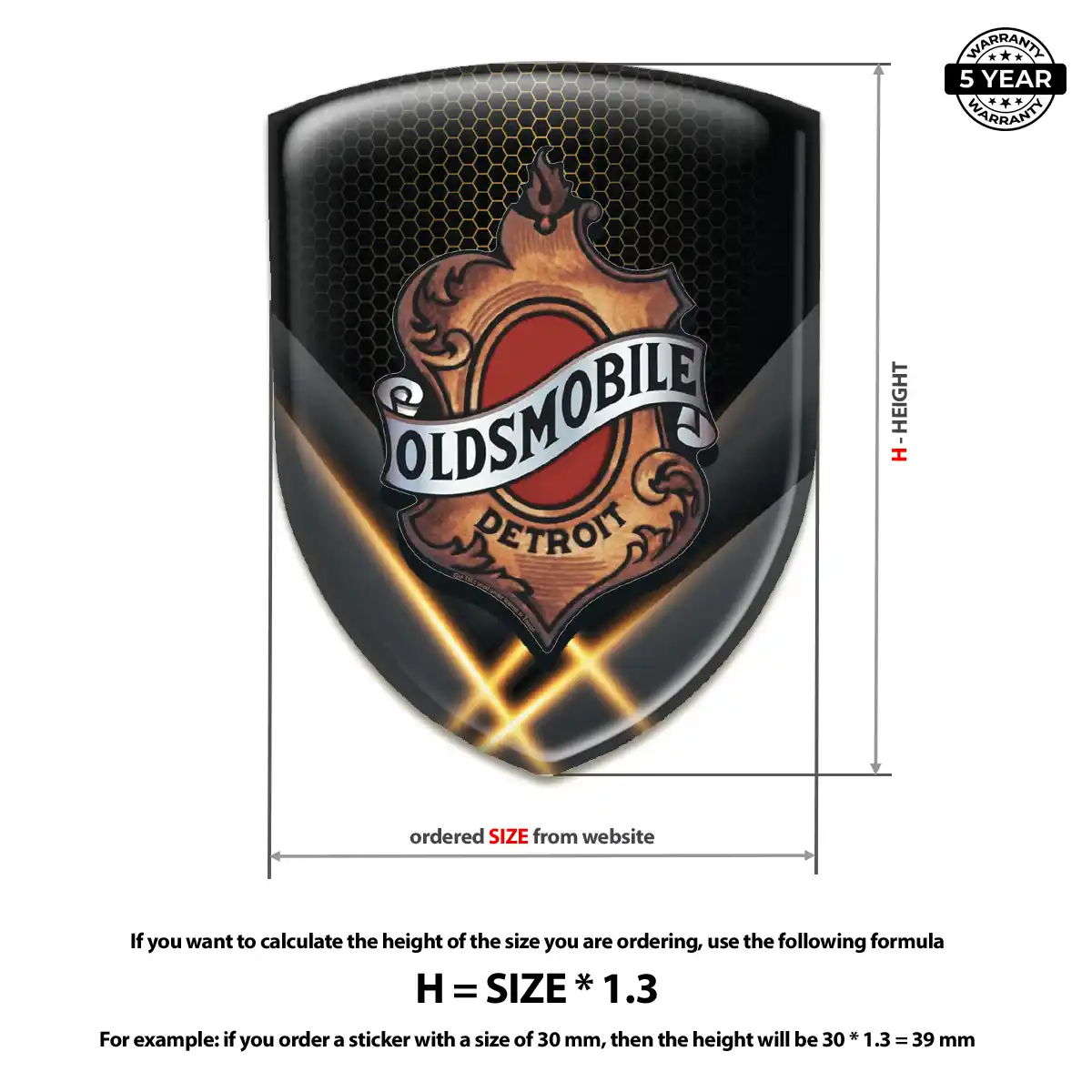 Oldsmobile Emblem Domed Badge Prime Quality