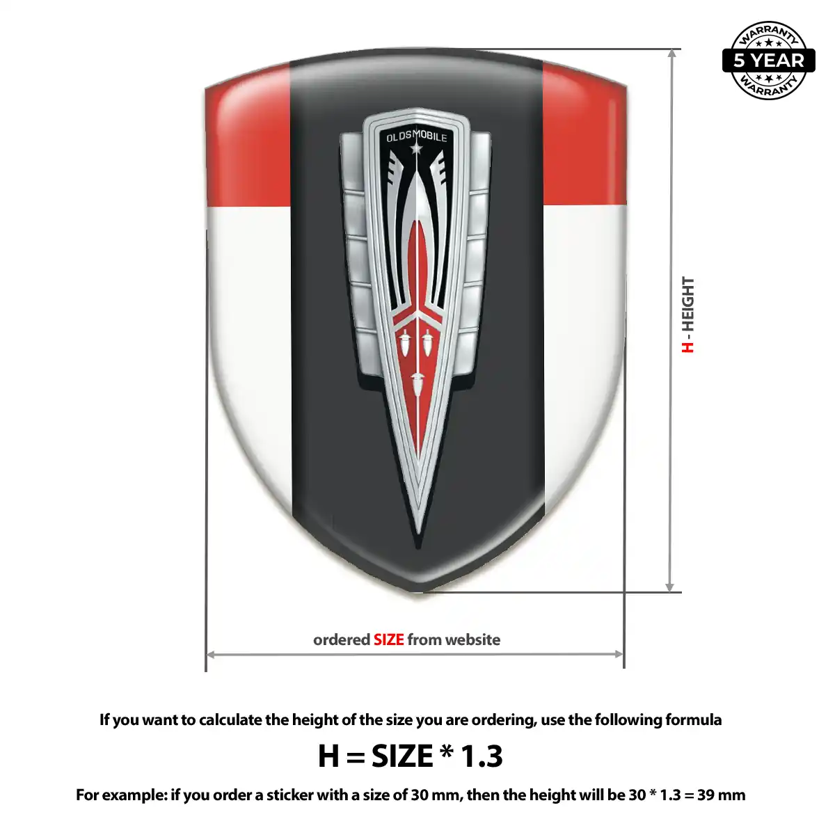 Oldsmobile Emblem Domed Badge Resin Elite