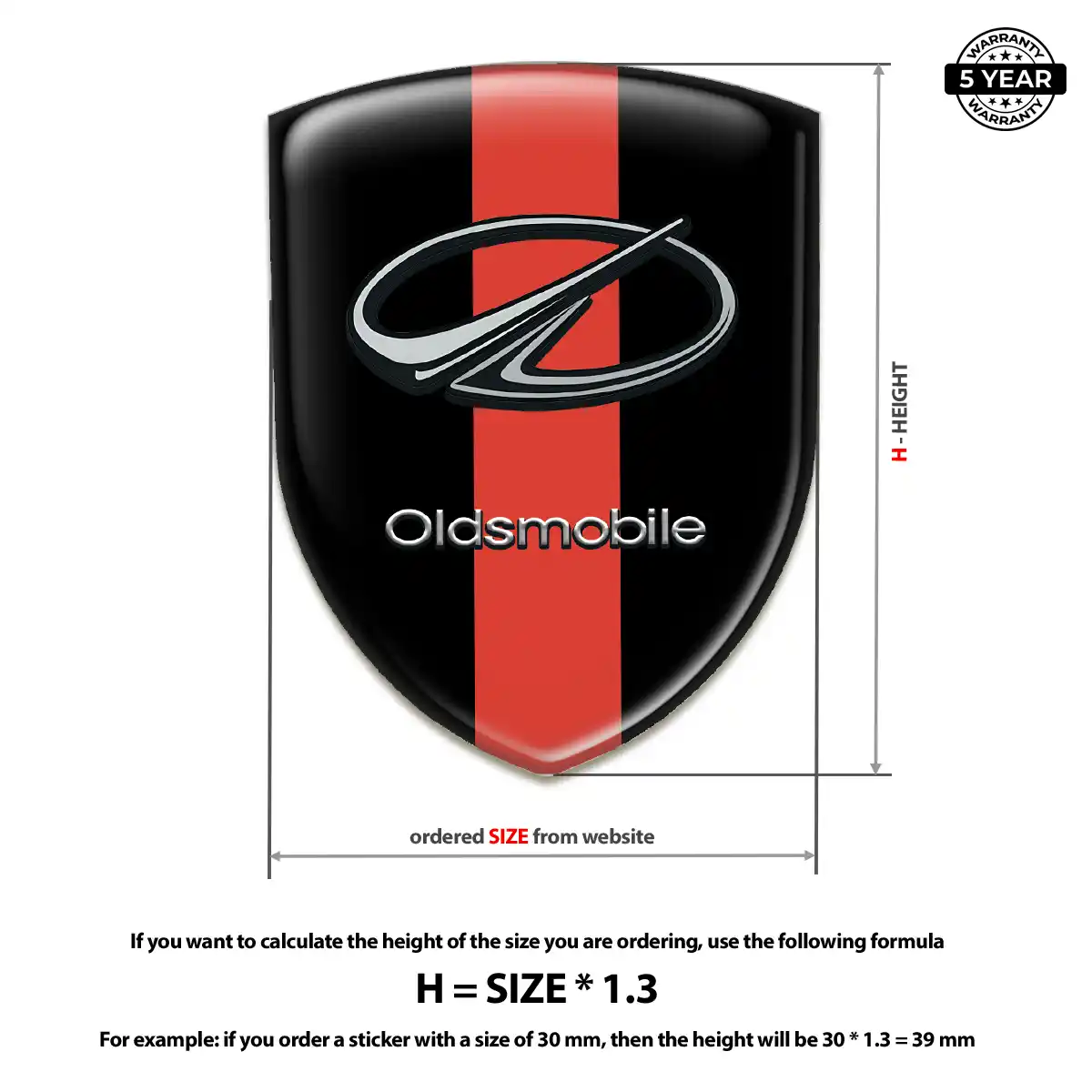 Oldsmobile Emblem Domed Badge Signature Grade