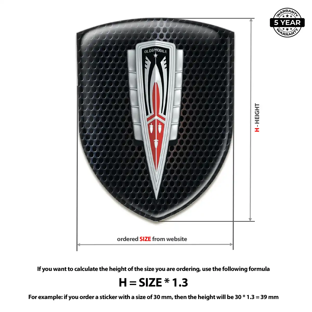 Oldsmobile Emblem Logo Badge Elite Finish