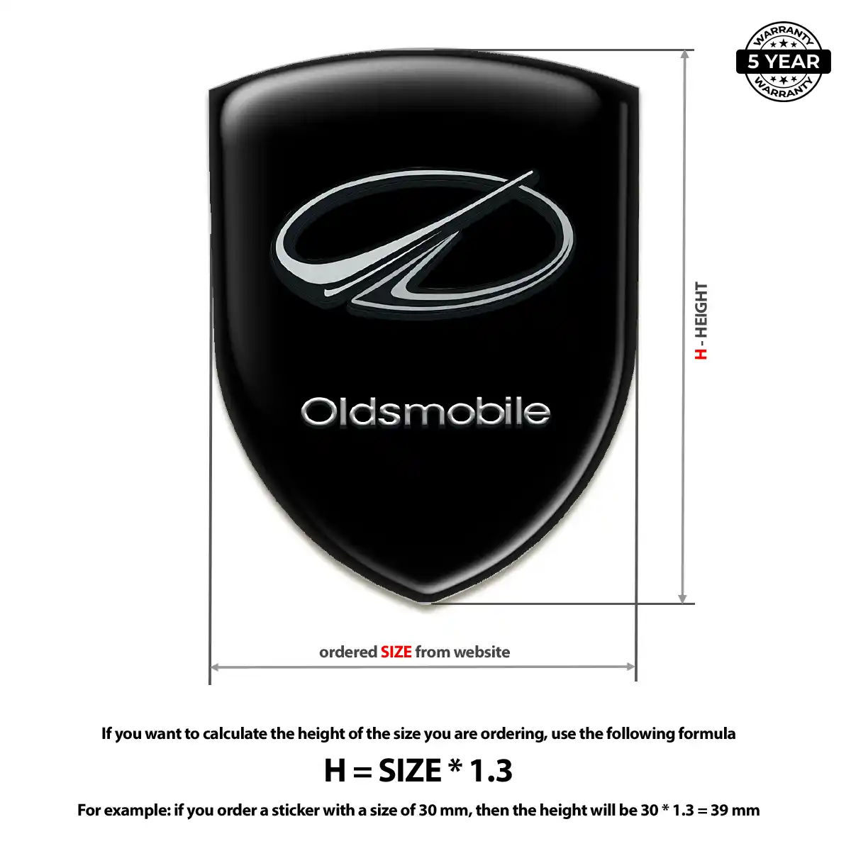 Oldsmobile Emblem Shield Premium Dome