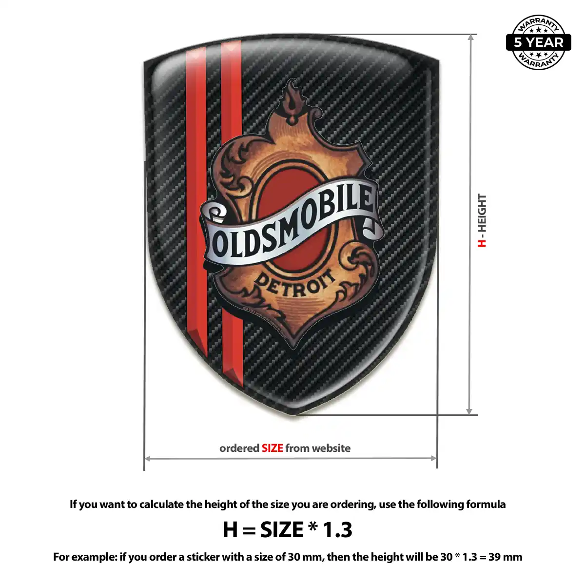 Oldsmobile Emblem Shield Resin Luxe
