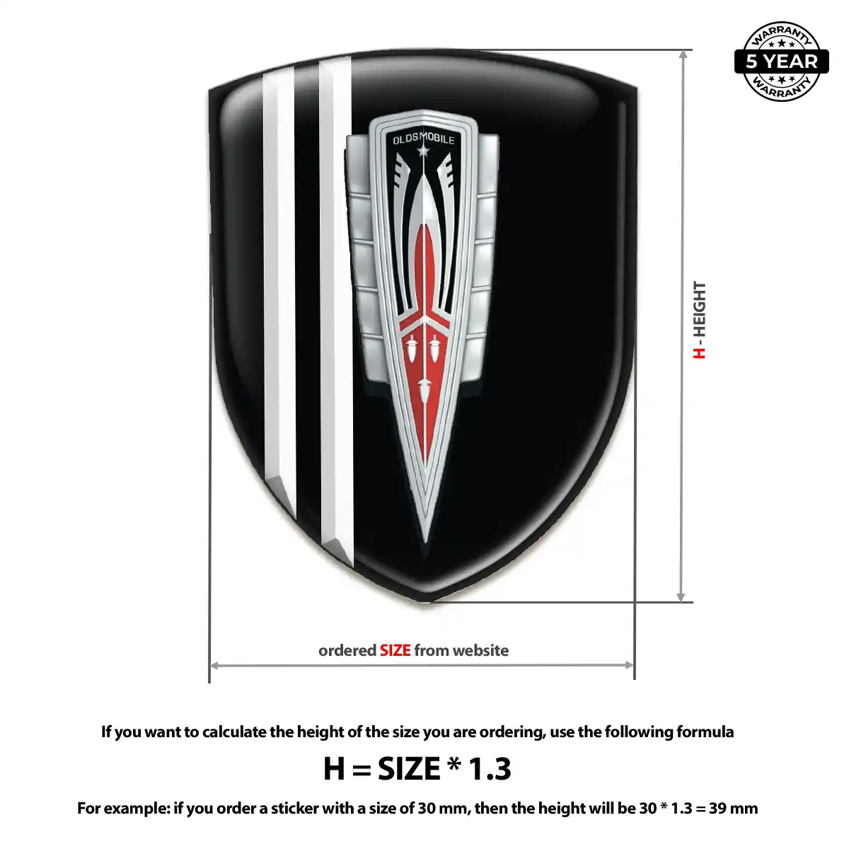 Oldsmobile Emblem Shield Signature Grade