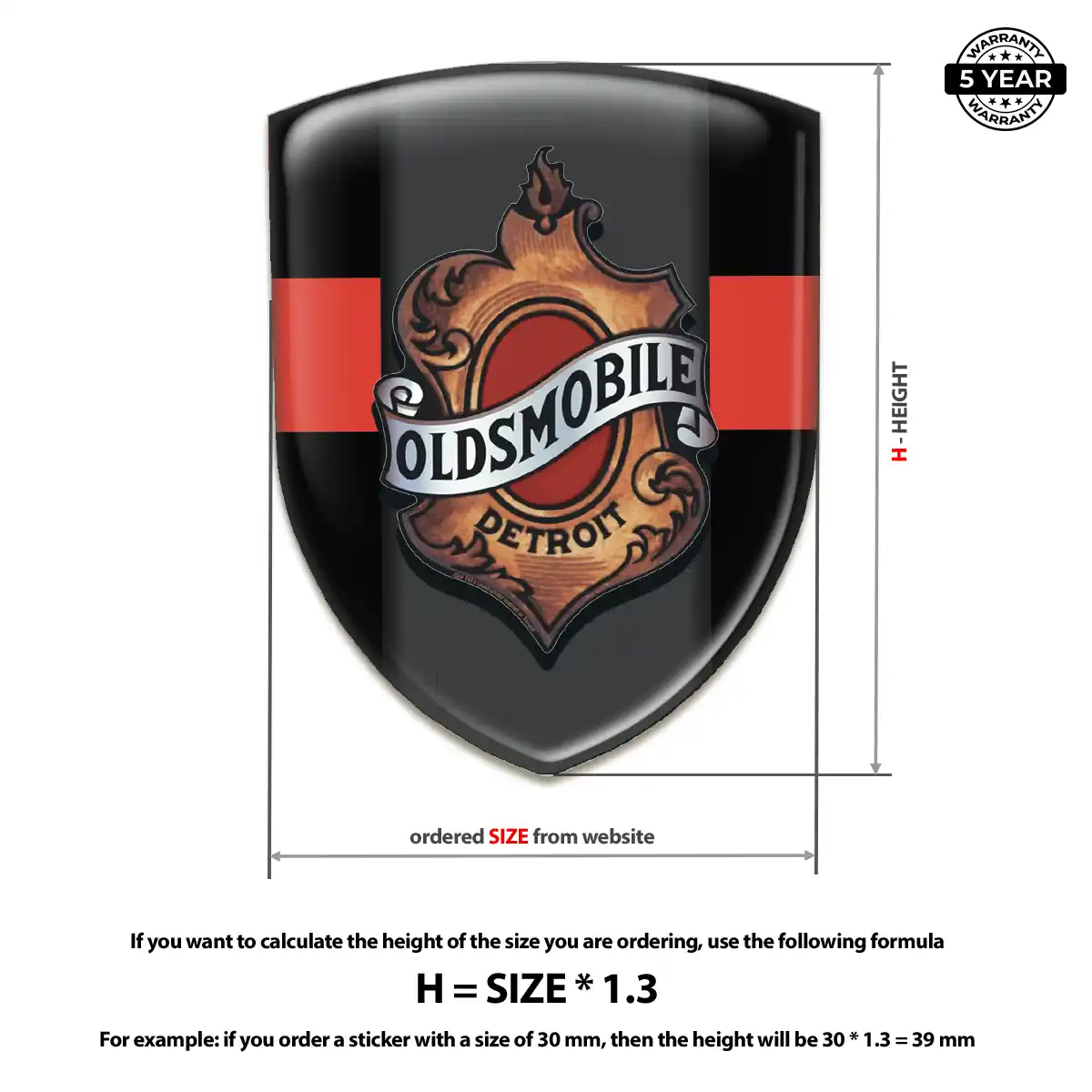Oldsmobile Epoxy Domed Sticker Exterior Luxe