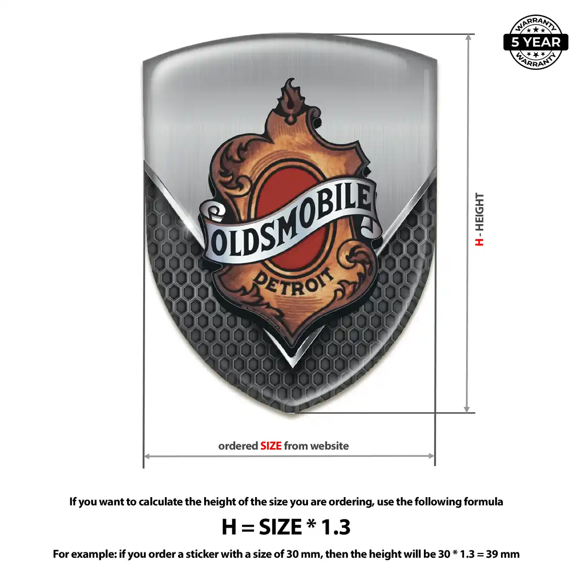 Oldsmobile Epoxy Domed Sticker Interior Luxe