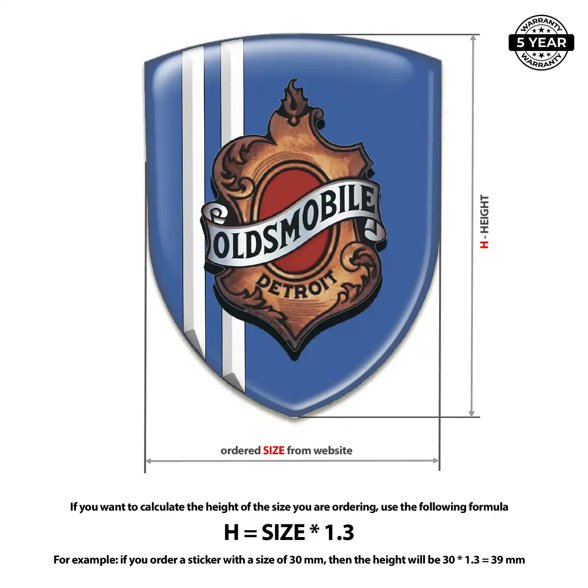 Oldsmobile Epoxy Domed Sticker Opulent Line