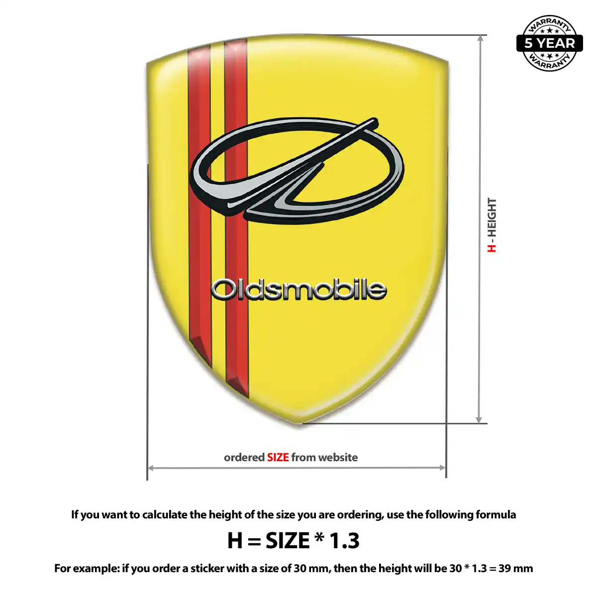 Oldsmobile Epoxy Domed Sticker Prestige Line