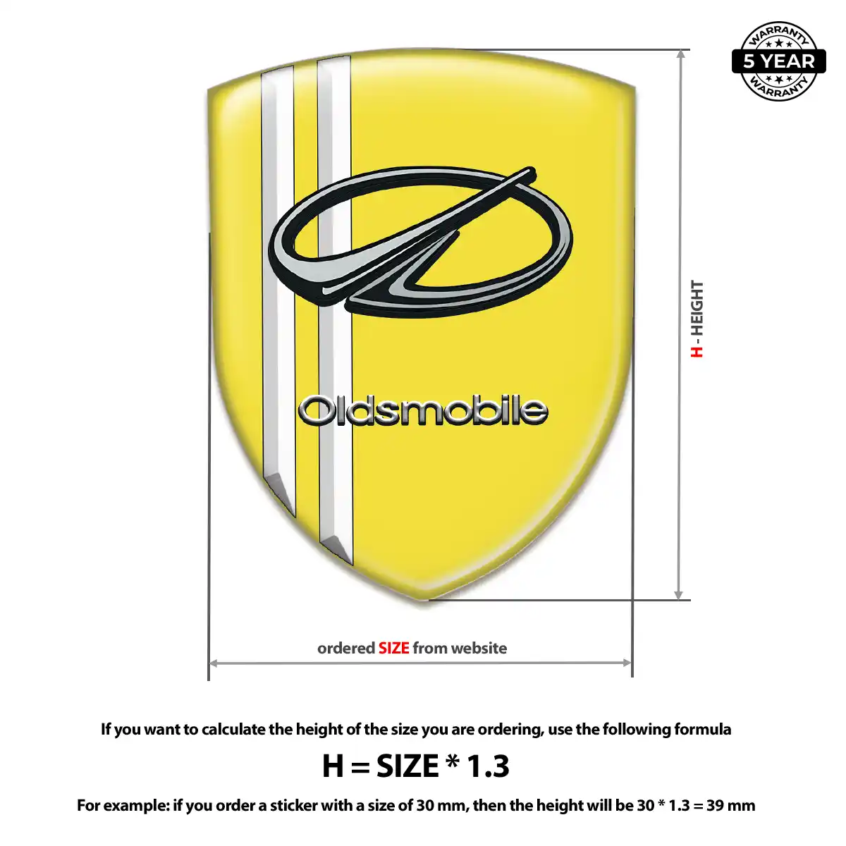 Oldsmobile Epoxy Domed Sticker Prime Quality