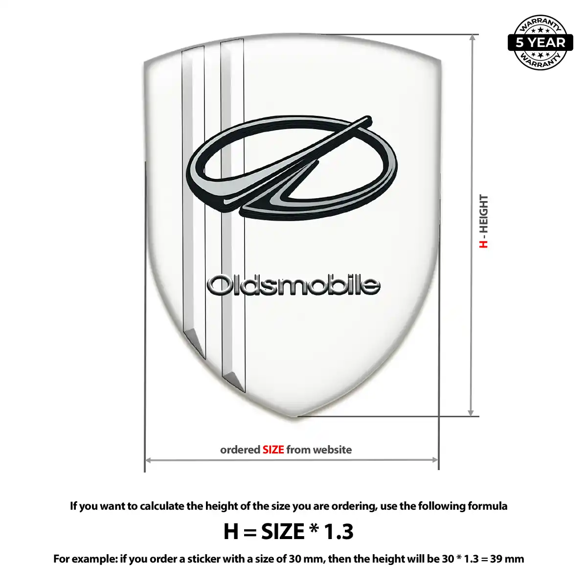 Oldsmobile Epoxy Domed Sticker Refined Design