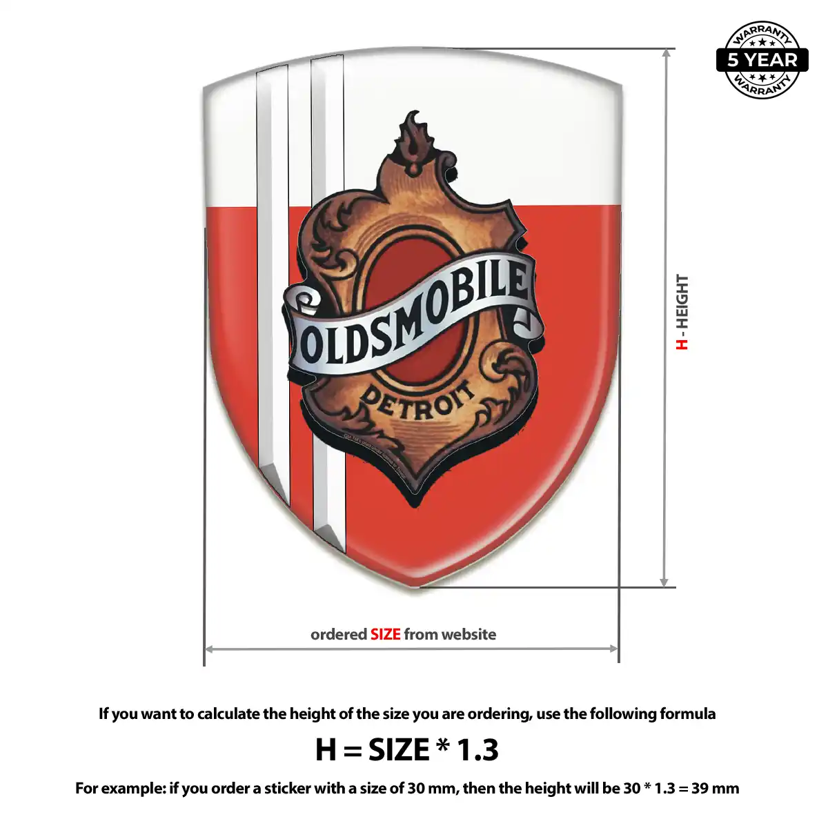 Oldsmobile Epoxy Domed Sticker Superior Craft