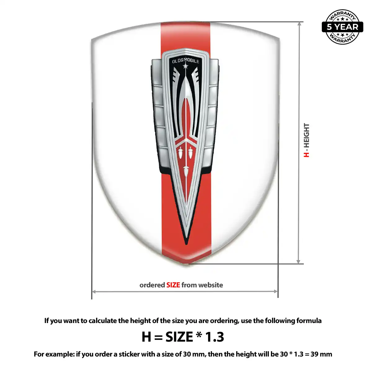 Oldsmobile Gel Badge Sticker Exclusive Series
