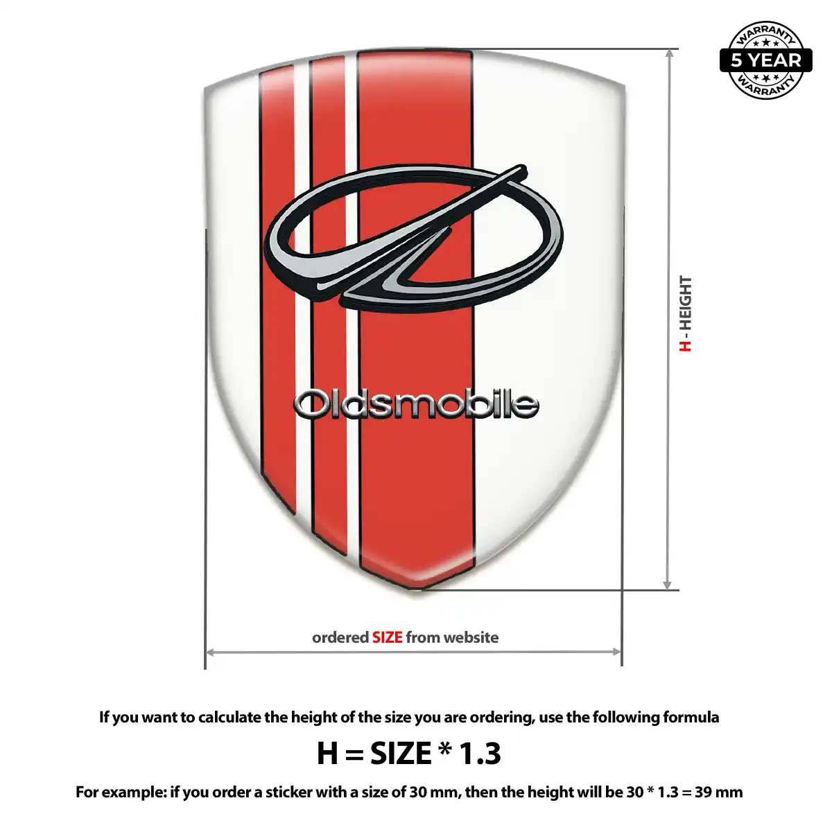 Oldsmobile Gel Badge Sticker Exterior Luxe