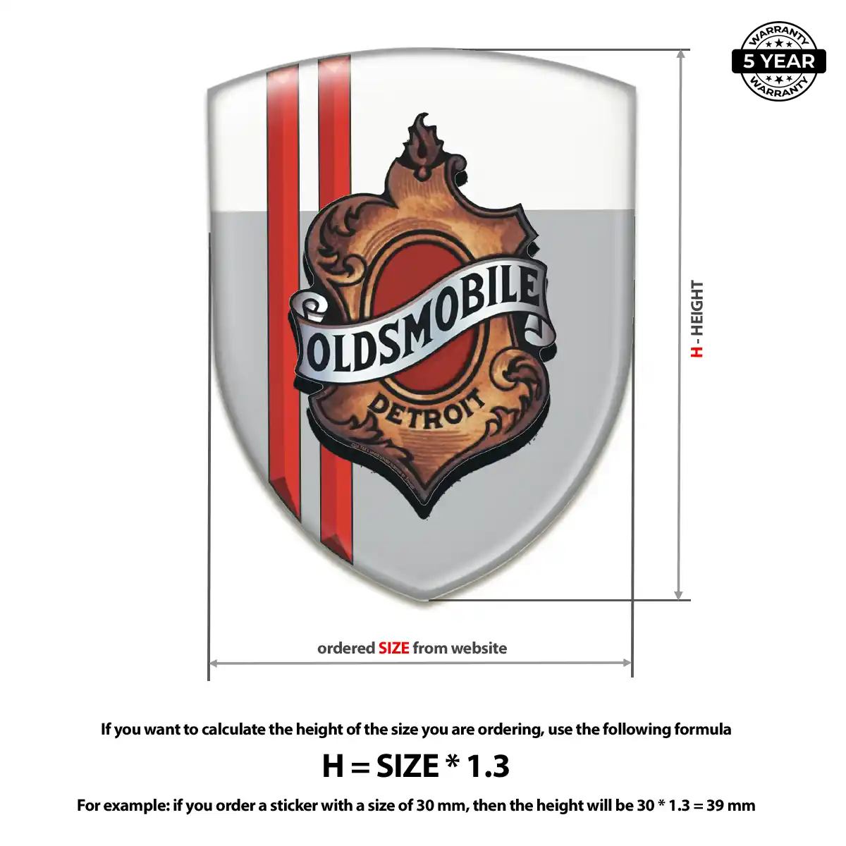 Oldsmobile Gel Badge Sticker Noble Edition
