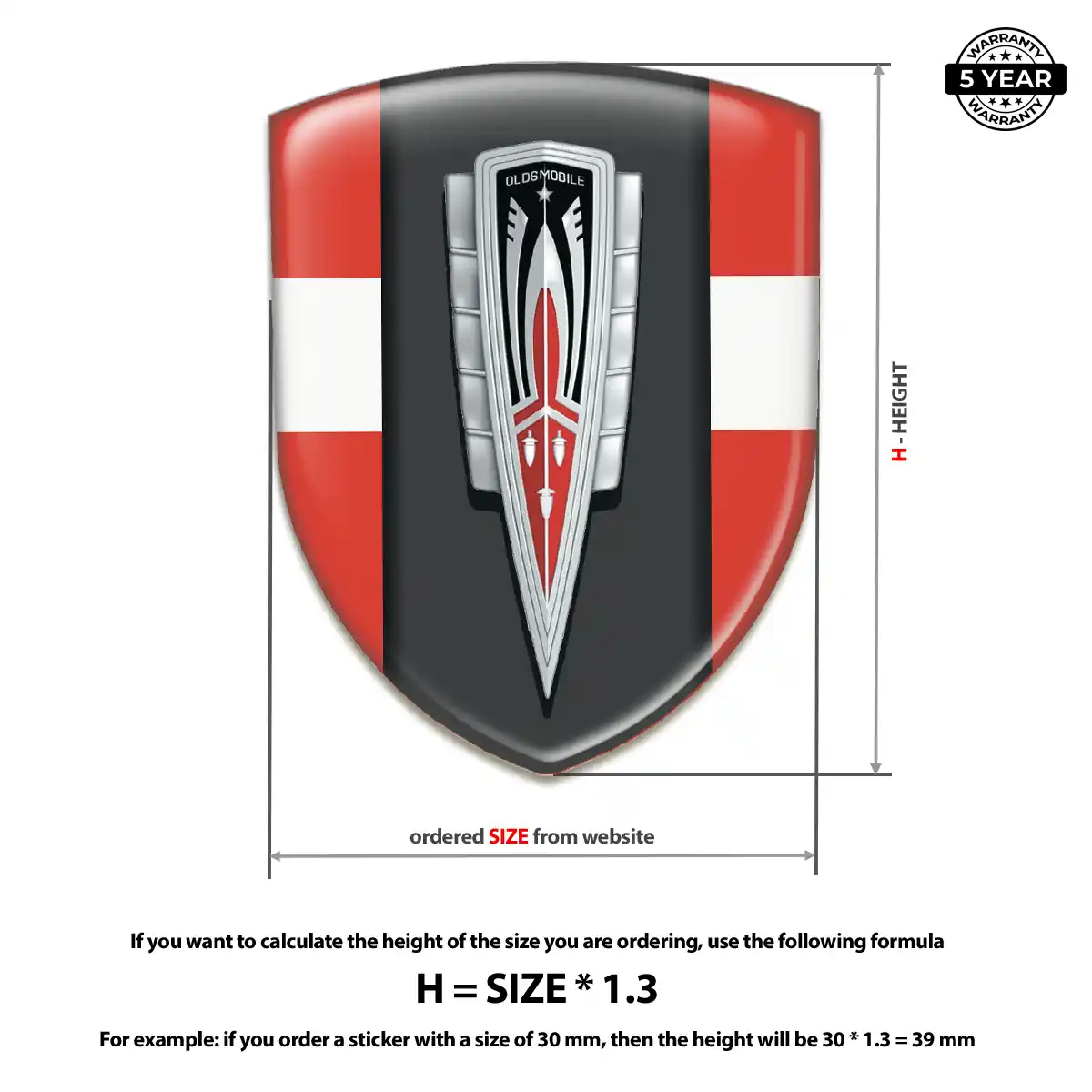 Oldsmobile Gel Badge Sticker Opulent Line