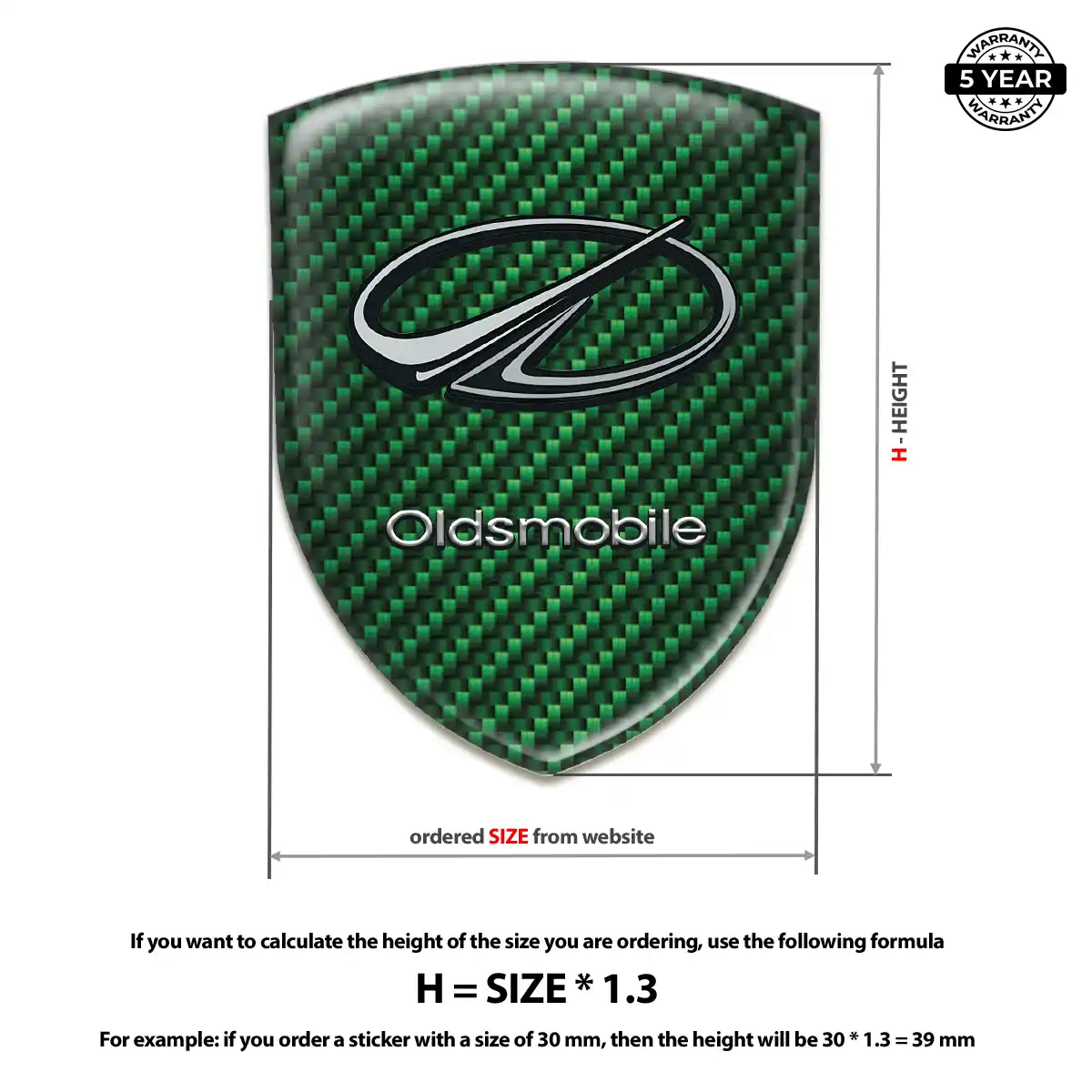 Oldsmobile Gel Badge Sticker Premium Dome