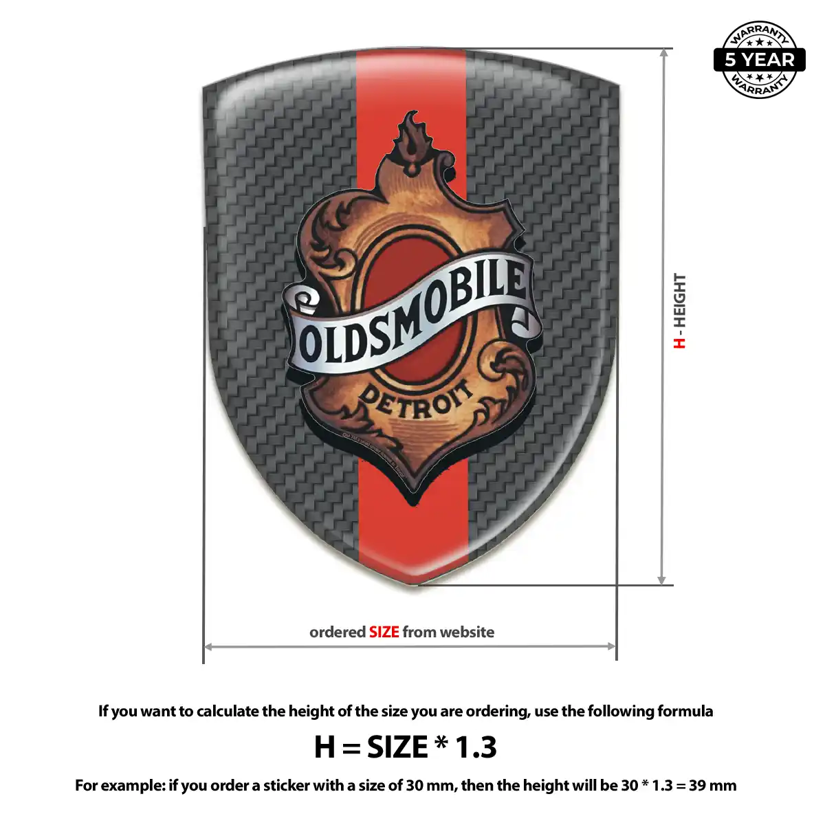 Oldsmobile Gel Badge Sticker Prestige Line