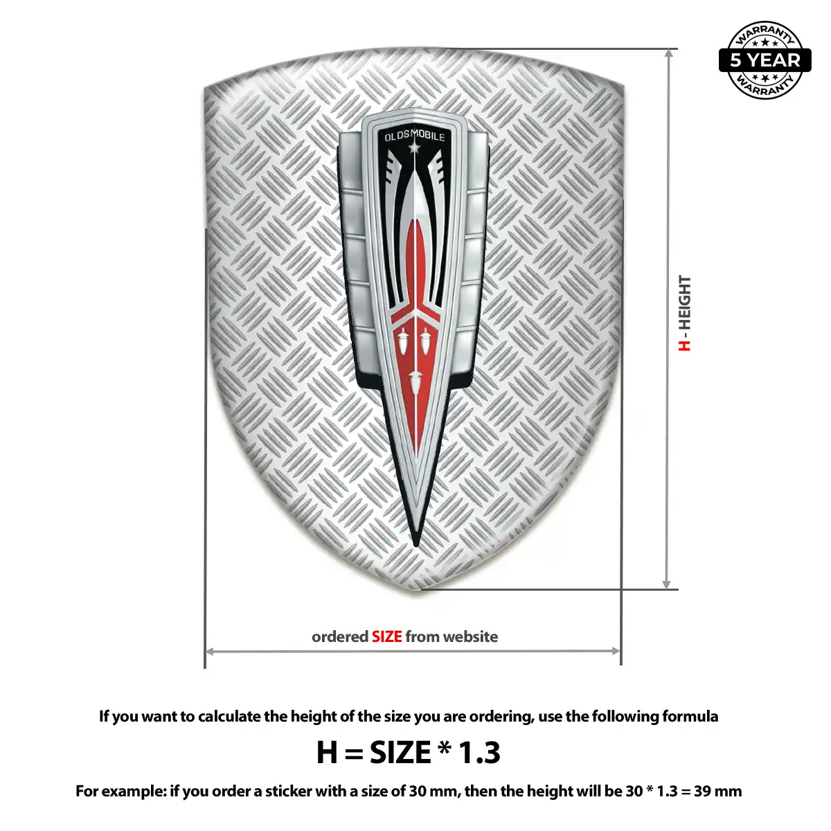 Oldsmobile Gel Badge Sticker Prime Quality