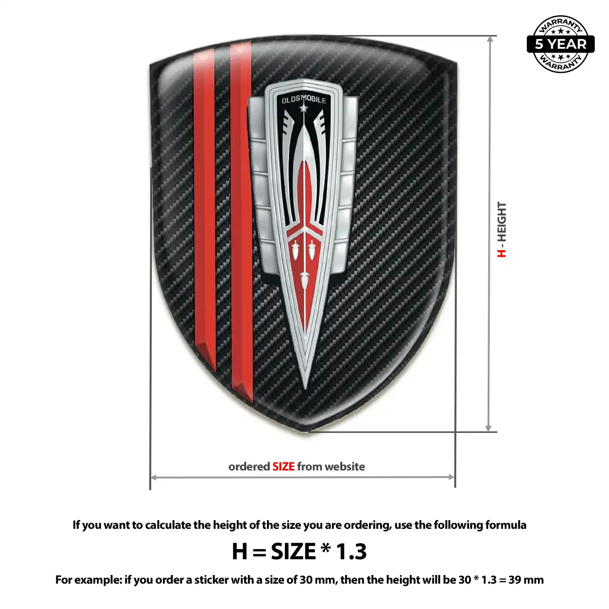 Oldsmobile Gel Badge Sticker Refined Design