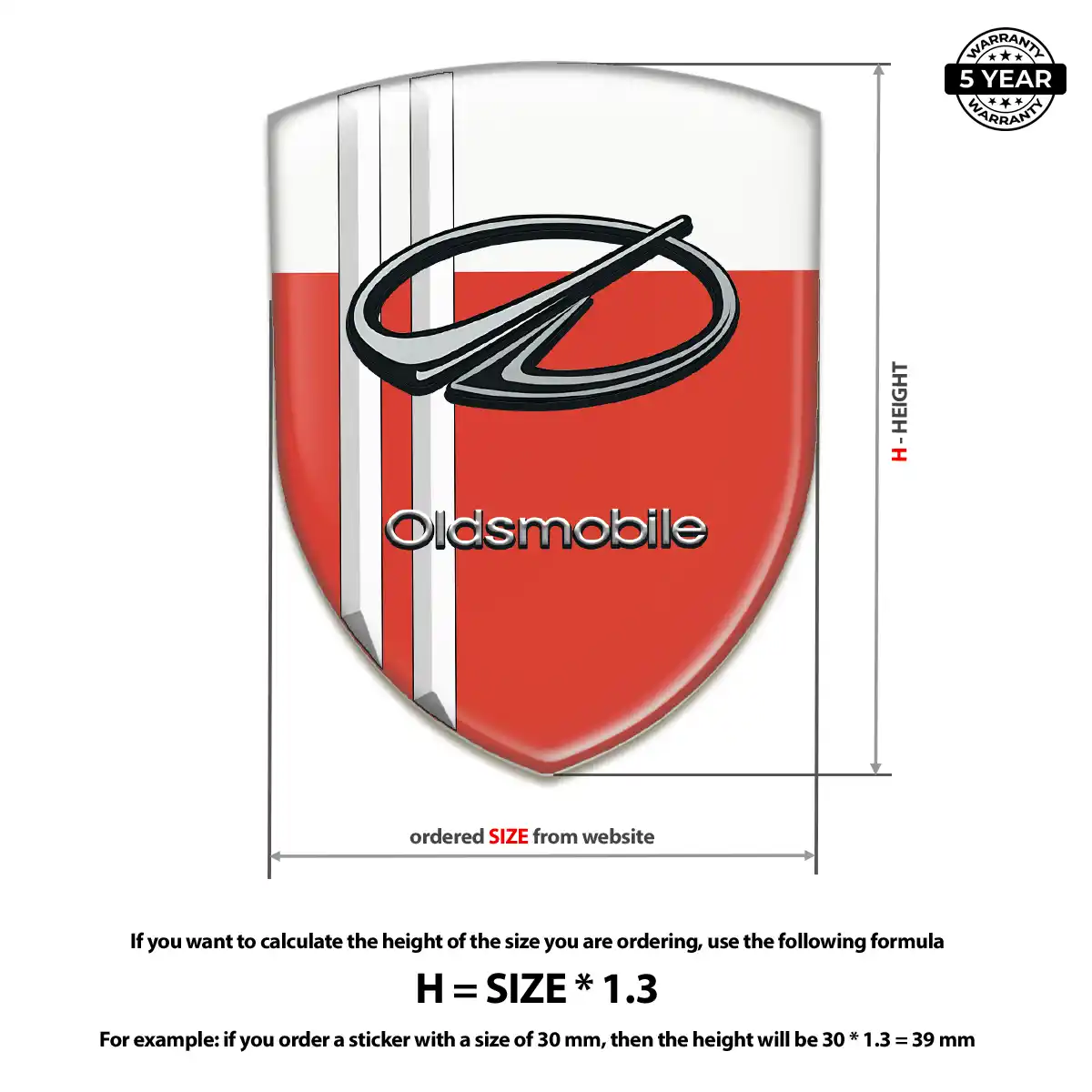 Oldsmobile Gel Badge Sticker Sleek Style