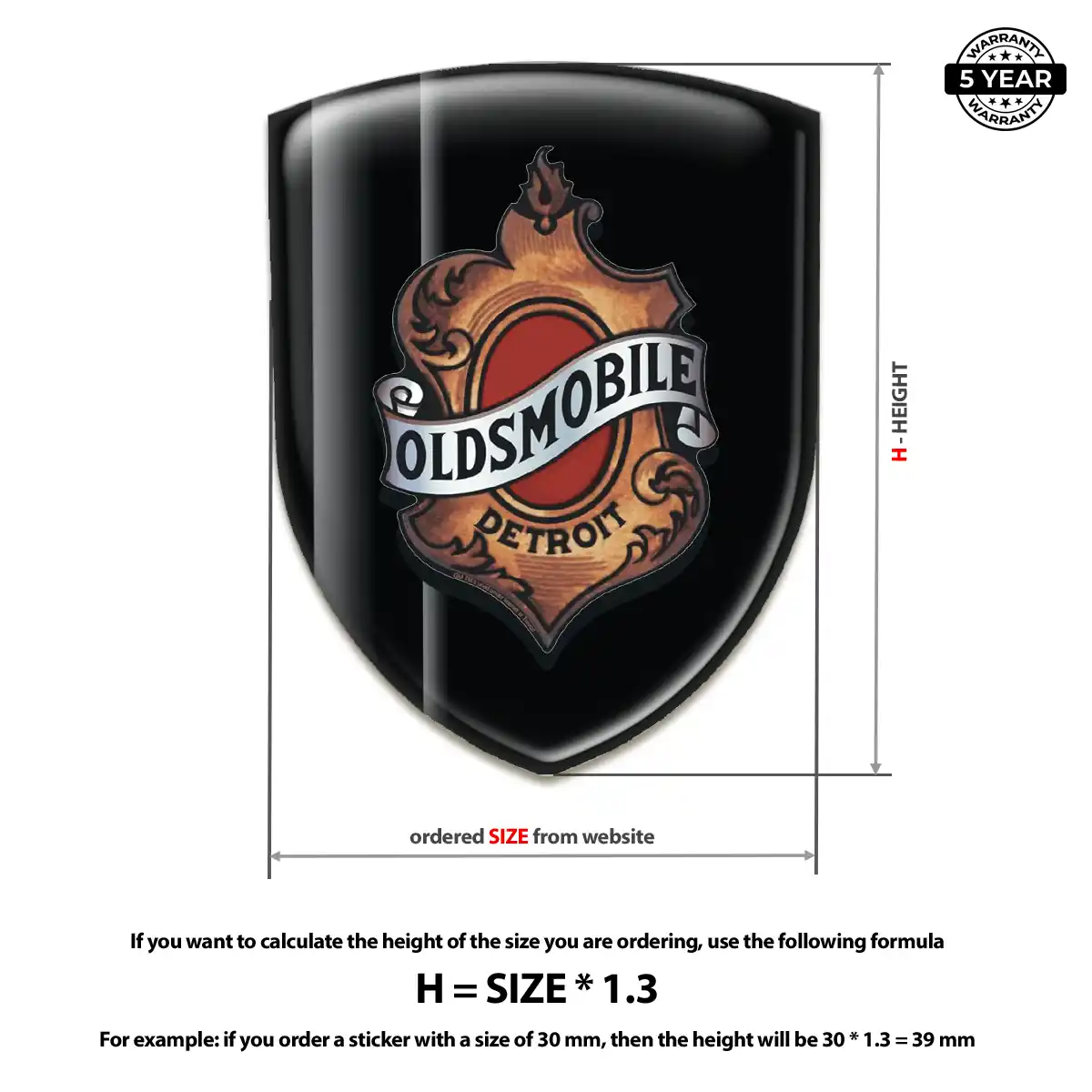 Oldsmobile Gel Emblem Sticker Deluxe Edition