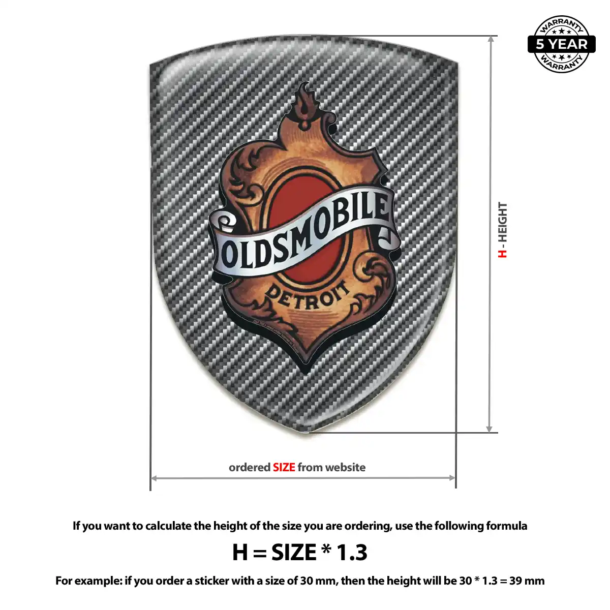 Oldsmobile Gel Emblem Sticker Exclusive Series