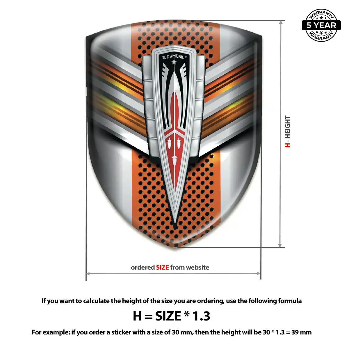 Oldsmobile Gel Emblem Sticker Exterior Luxe