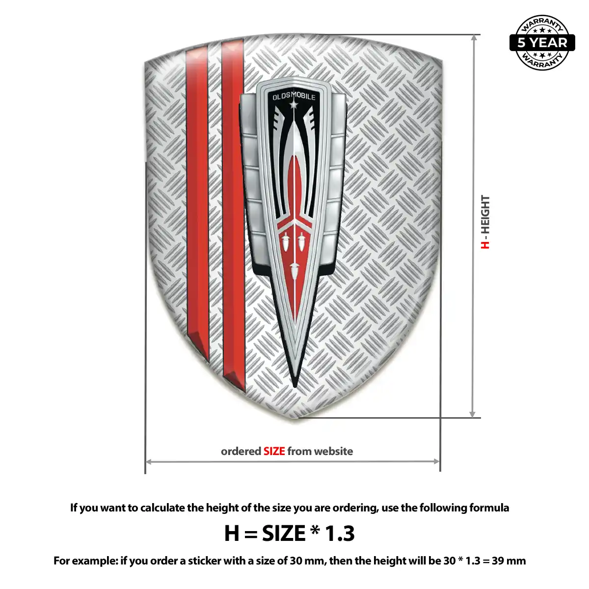 Oldsmobile Gel Emblem Sticker Interior Luxe