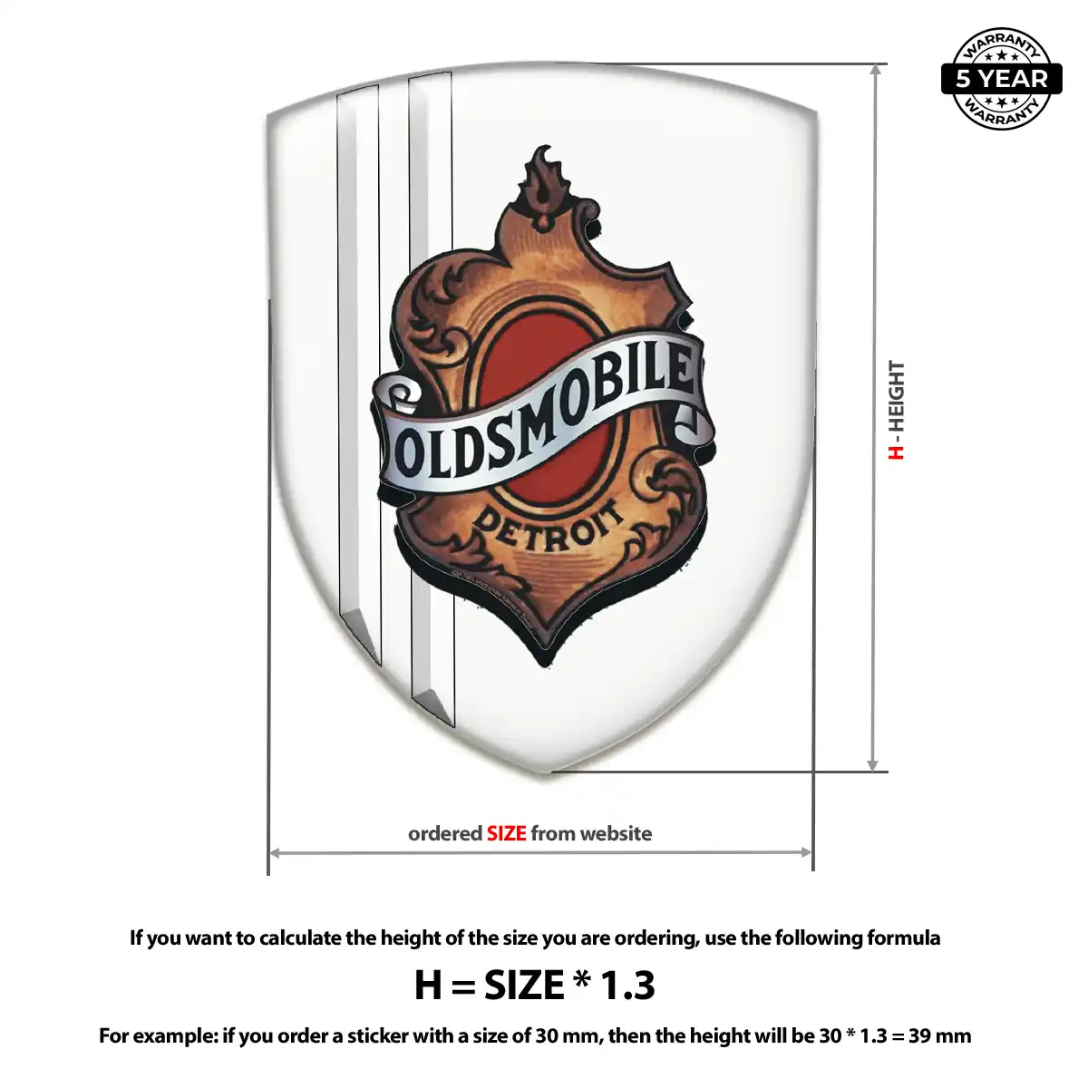 Oldsmobile Gel Emblem Sticker Noble Edition