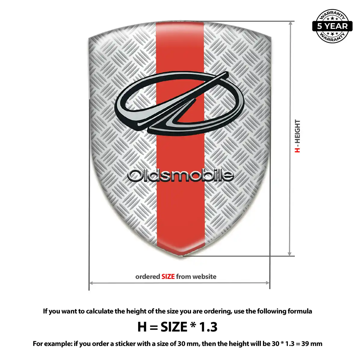 Oldsmobile Gel Emblem Sticker Opulent Line