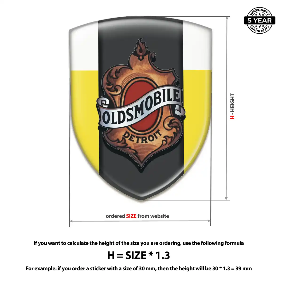 Oldsmobile Gel Emblem Sticker Premium Dome
