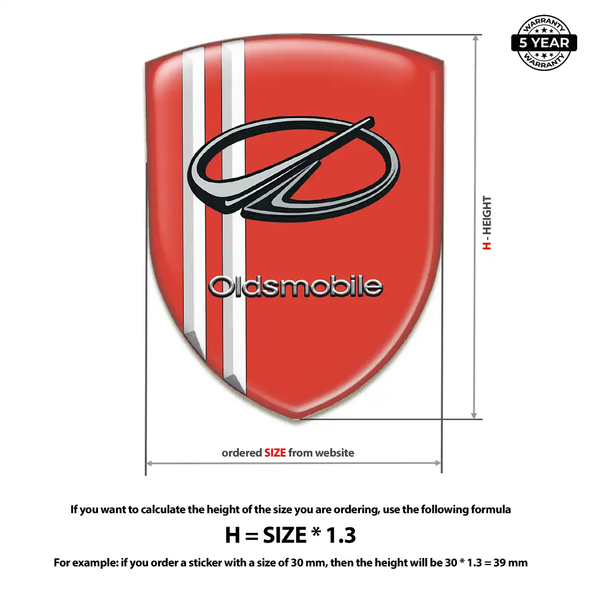 Oldsmobile Gel Emblem Sticker Prime Quality