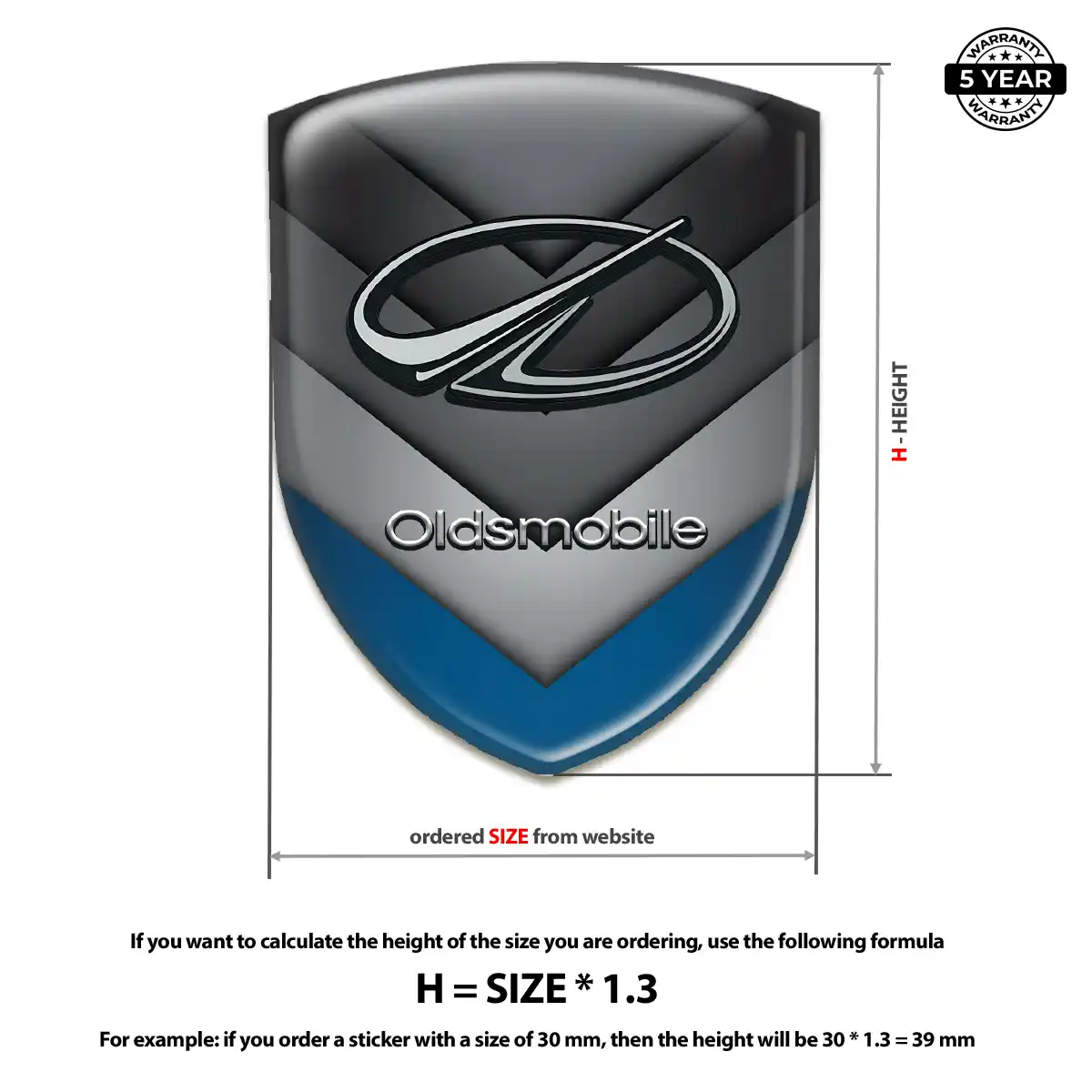 Oldsmobile Gel Emblem Sticker Resin Elite