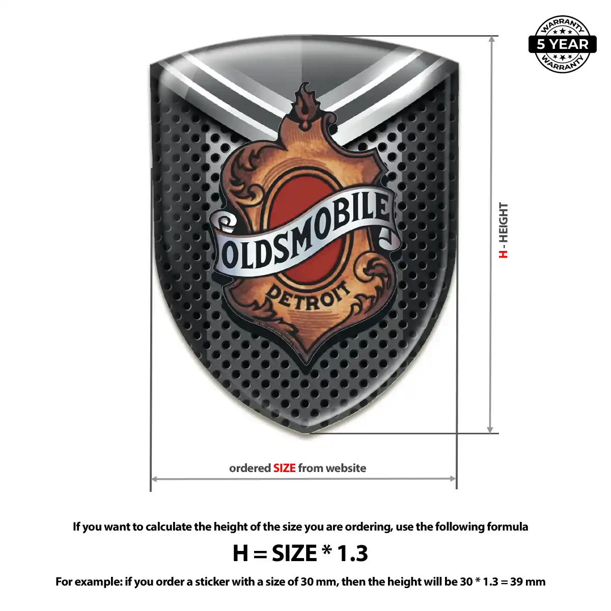 Oldsmobile Gel Emblem Sticker Resin Luxe