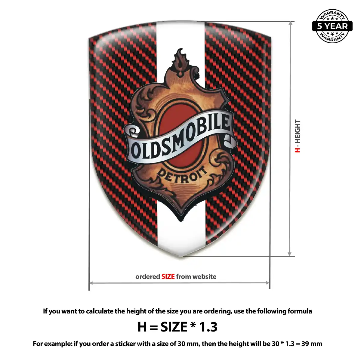 Oldsmobile Gel Emblem Sticker Superior Craft
