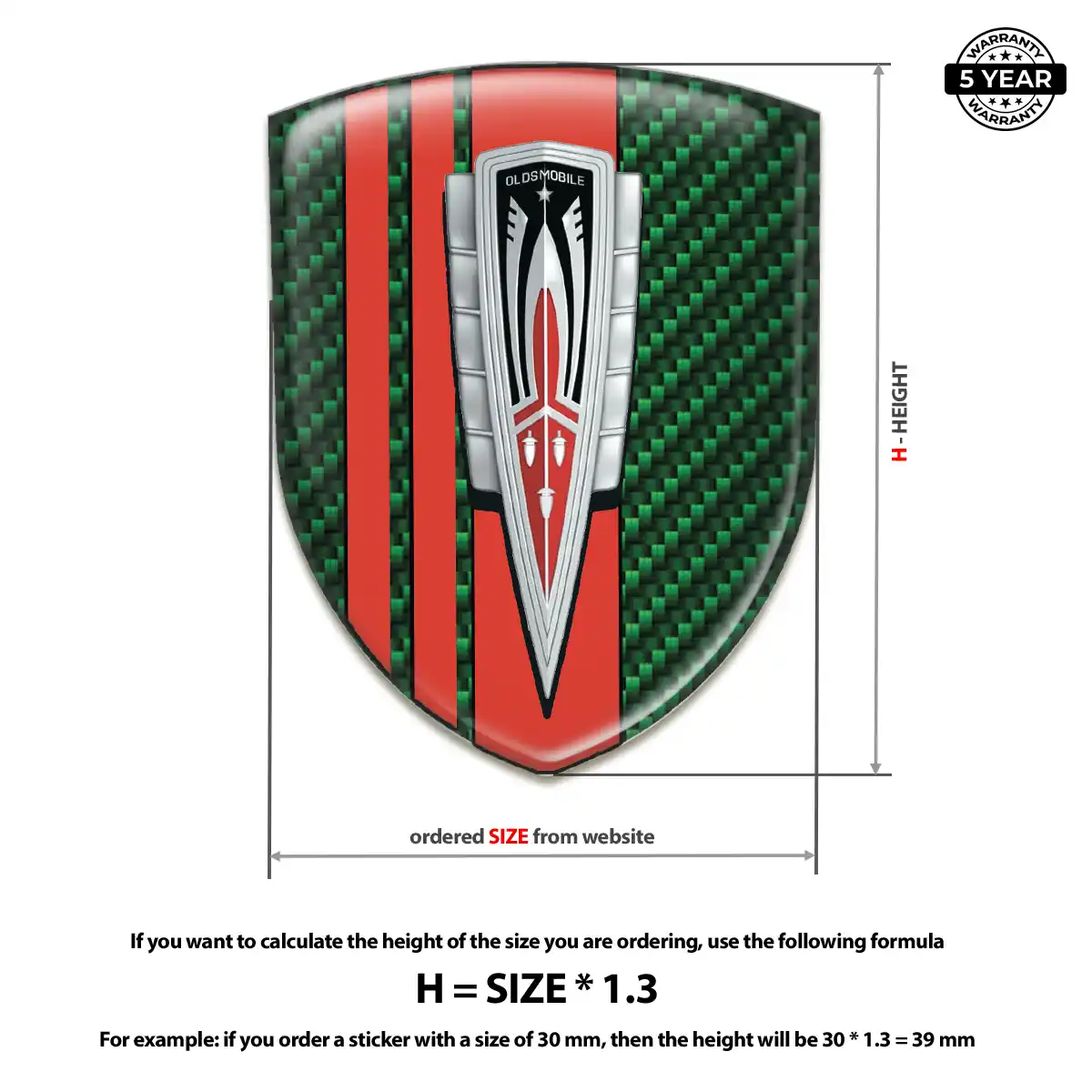 Oldsmobile Logo Emblem Premium Dome