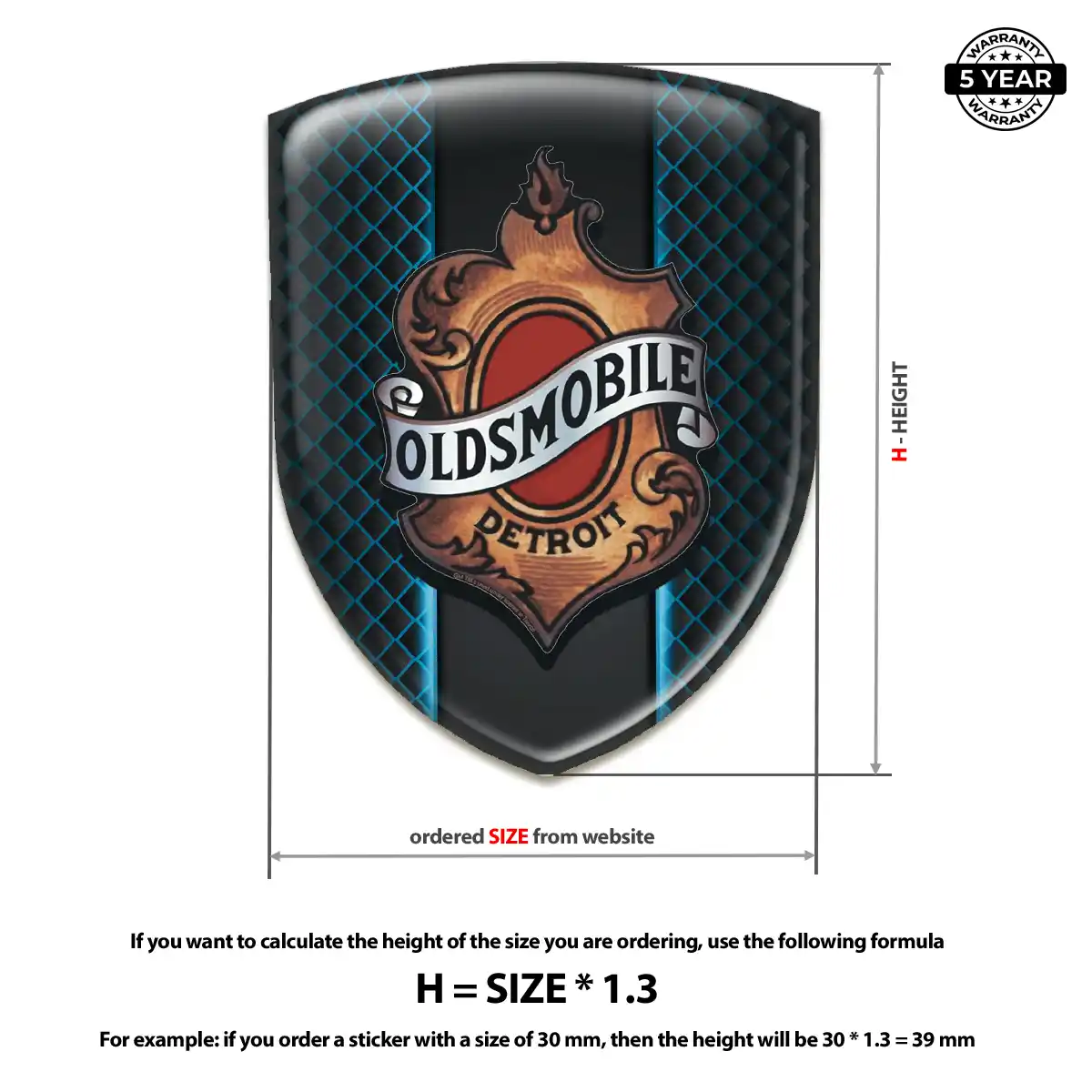 Oldsmobile Logo Sticker Deluxe Edition