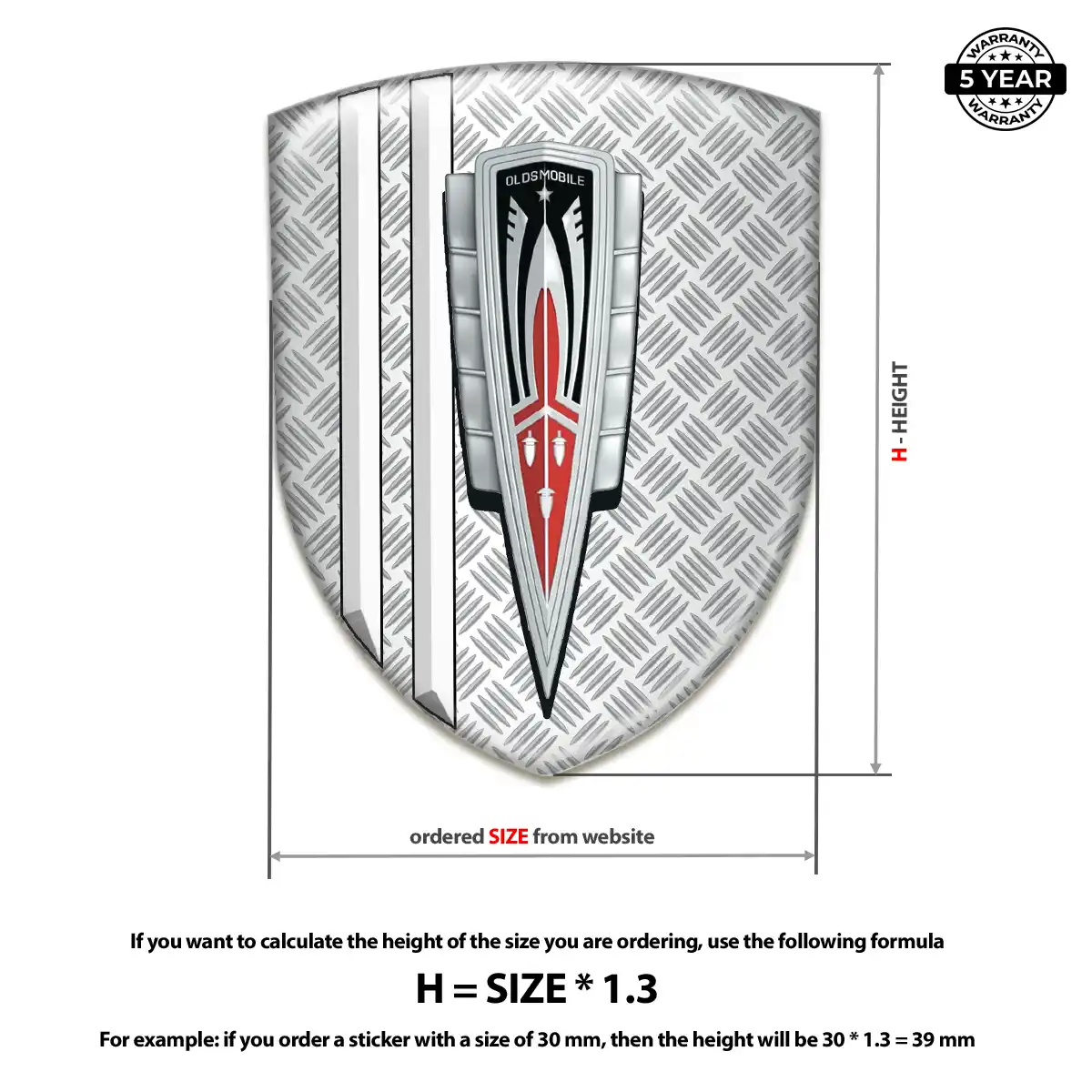 Oldsmobile Logo Sticker Premium Dome