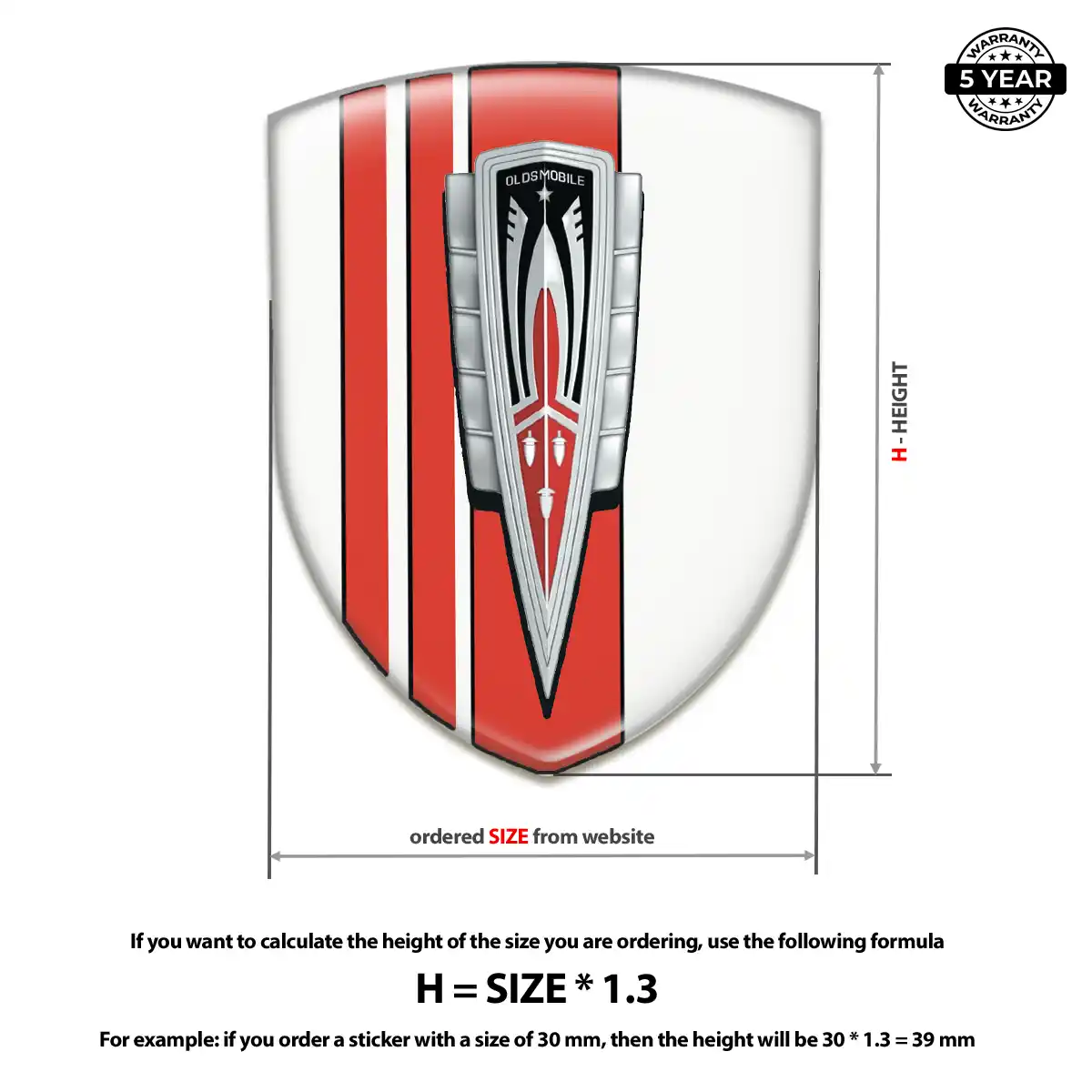 Oldsmobile Logo Sticker Resin Elite