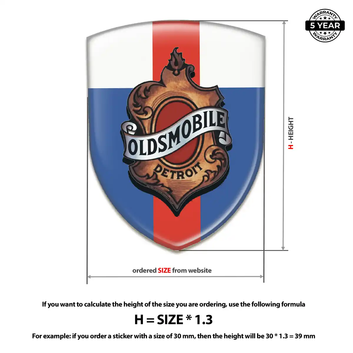 Oldsmobile Logo Sticker Signature Grade