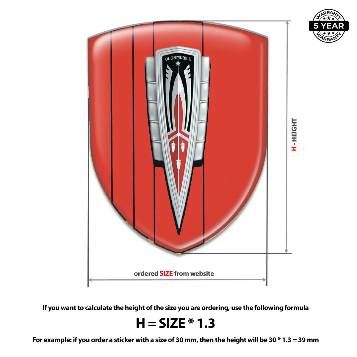 Oldsmobile Polyurethane Domed Sticker Noble Edition