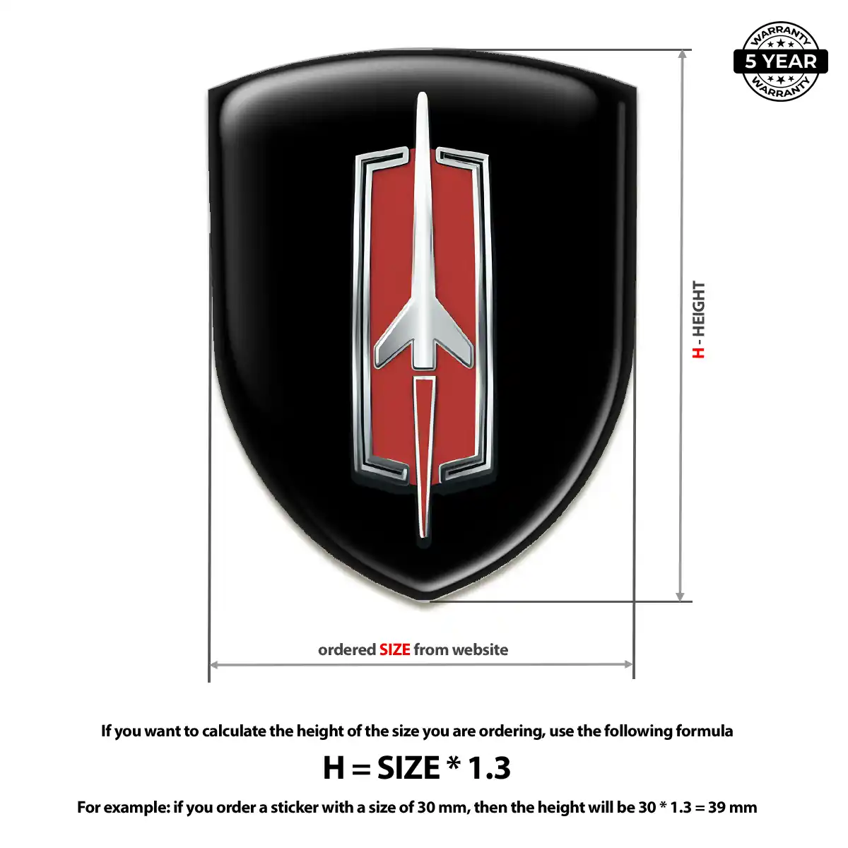 Oldsmobile Polyurethane Domed Sticker Outer Style