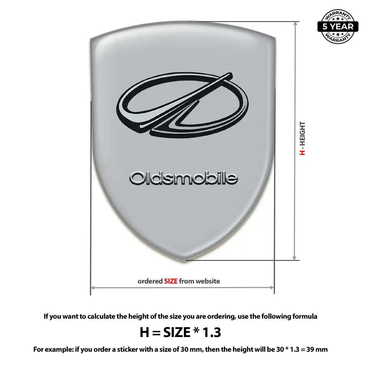 Oldsmobile Polyurethane Domed Sticker Prestige Line
