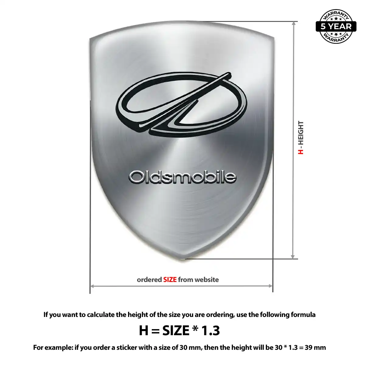 Oldsmobile Polyurethane Domed Sticker Resin Luxe